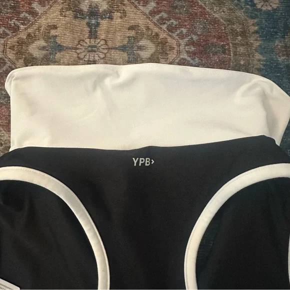 NWT YPB SculptLUX Women's Polo Tank Top Cropped Black & White Zip-Up size XS - Picture 8 of 8